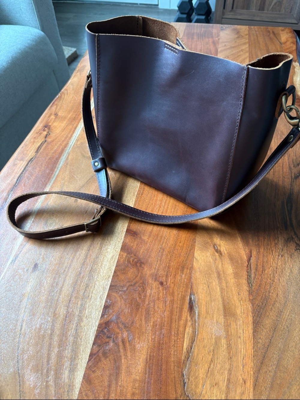 Portland Leather Chestnut Brown Leather Crossbody Bag